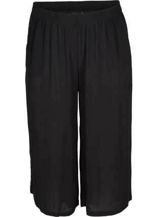Pantalon-culotte ample en viscosePantalon-culotte ample en viscose, Black, Packshot image number 0
