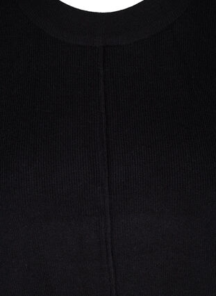 Lange gebreide vest met hoge split, Black, Packshot image number 2