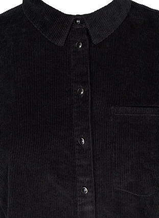 Robe chemise en velours à manches longues, Black, Packshot image number 2
