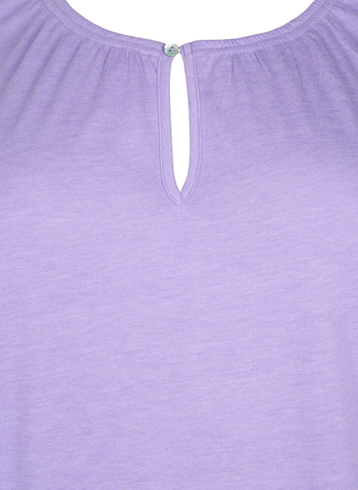 Melange Blouse met korte mouw, Violet Tulip Mel., Packshot image number 2