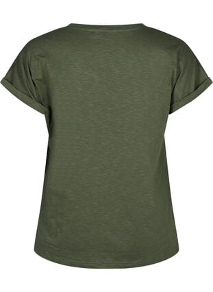 T-shirt imprimé en coton biologique, Thyme w. Black Print, Packshot image number 1