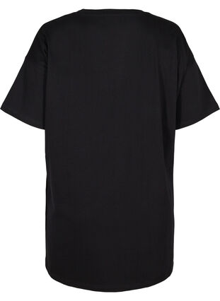 Lang t-shirt met korte mouwen in katoen, Black, Packshot image number 1