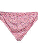 Bas de bikini tai &agrave; imprim&eacute; floral avec bord fronc&eacute;, Rose, Packshot image number 1