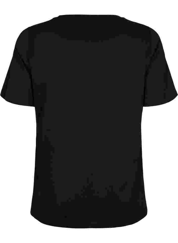 T-shirt van biologisch katoen met studs, Black Owl, Packshot image number 1