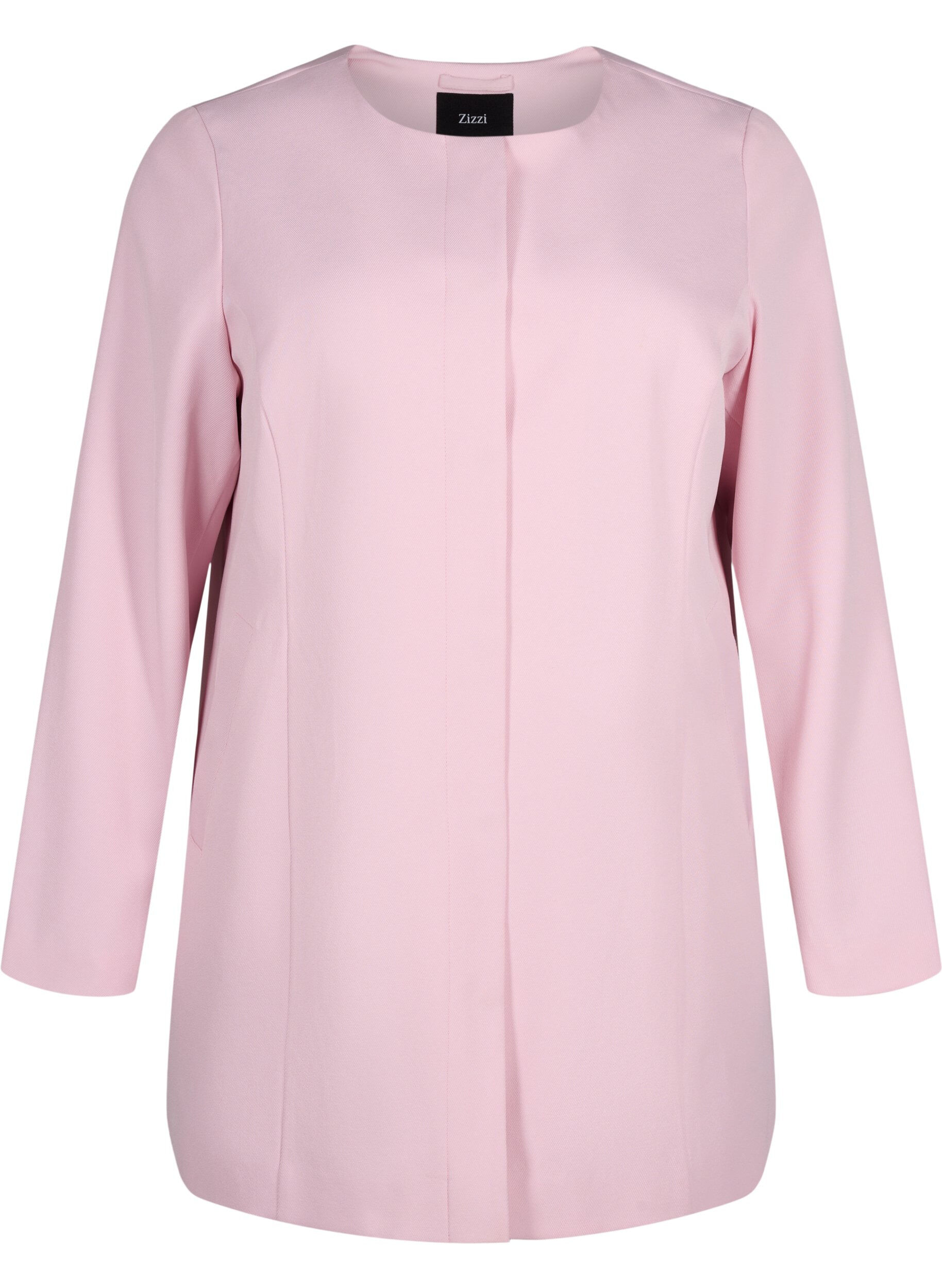 Zizzi Veste de printemps avec patte de boutonnage cach&eacute;e, Parfait Pink, Packshot image number 0