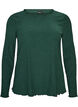 Blouse textur&eacute;e avec bords ondul&eacute;s, Vert fonc&eacute;, Packshot image number 0