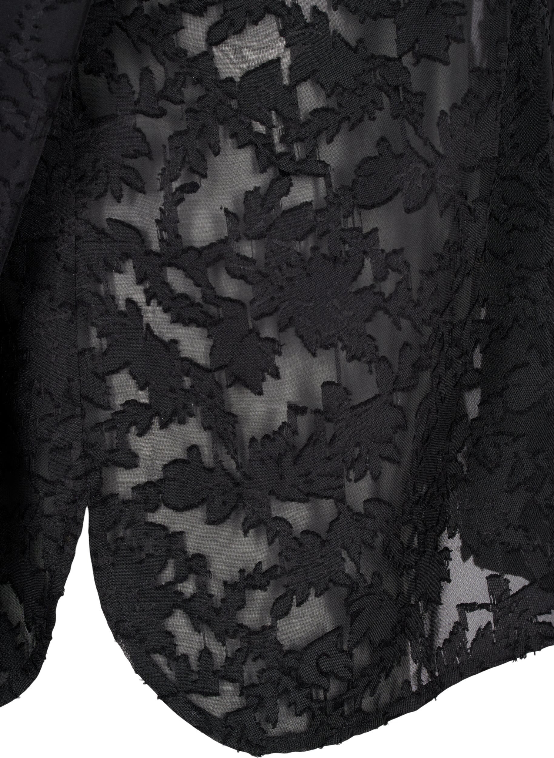 ZizziJacquard overhemd met knopen, Black, Packshot image number 3