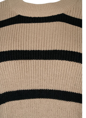 FLASH - Pull en tricot rayé, Fungi/Black Stripe, Packshot image number 2