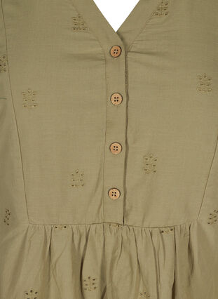 Robe en coton à manches courtes avec broderie anglaise, Aloe, Packshot image number 2