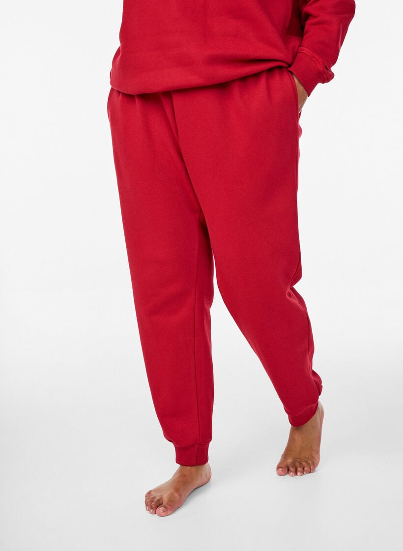Joggers taille haute, Rouge, Model image number 2