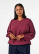 Blouse met balloneffect en chiffondetails, Rood, Model image number 0