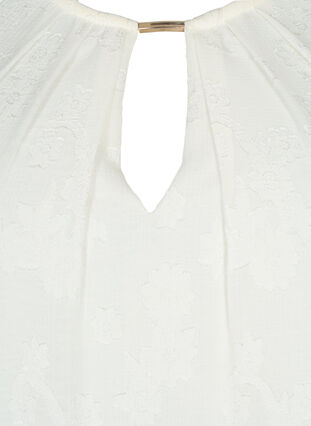 Blouse à manches courtes avec structure, Warm Off-white, Packshot image number 2
