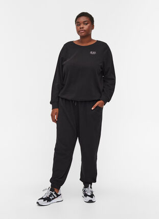 Gaaf sweatshirt met print, Black, Model image number 2