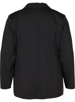 Basic blazer met knoop en sierzakken, Black, Packshot image number 1