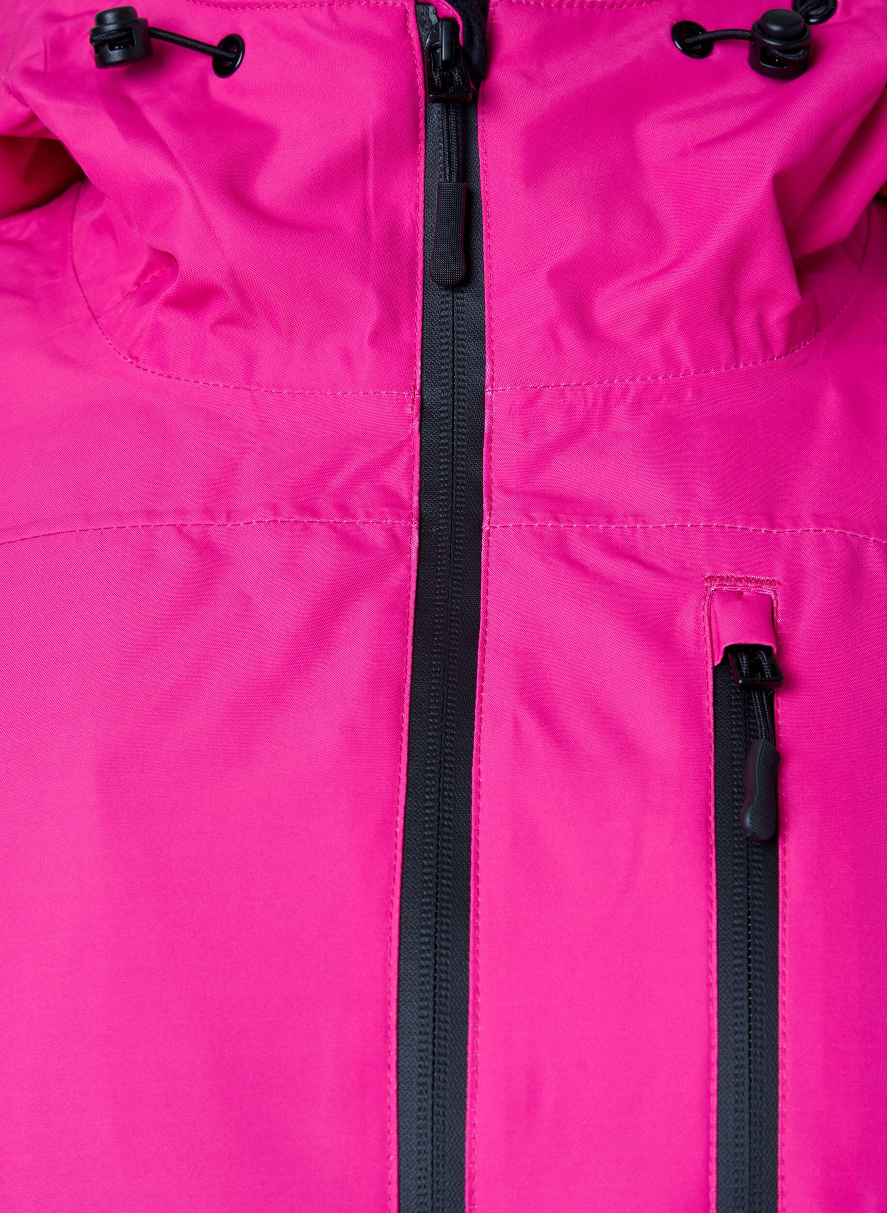 Zizzi Veste de ski bicolore avec capuche, Fuchsia Purple Comb, Packshot image number 2