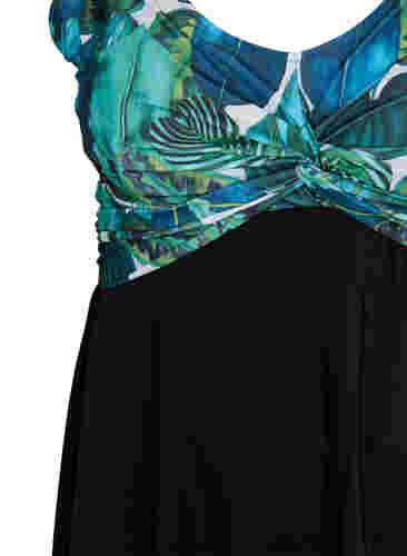 Maillot de bain avec jupe ample, Black Blue Leaf, Packshot image number 2