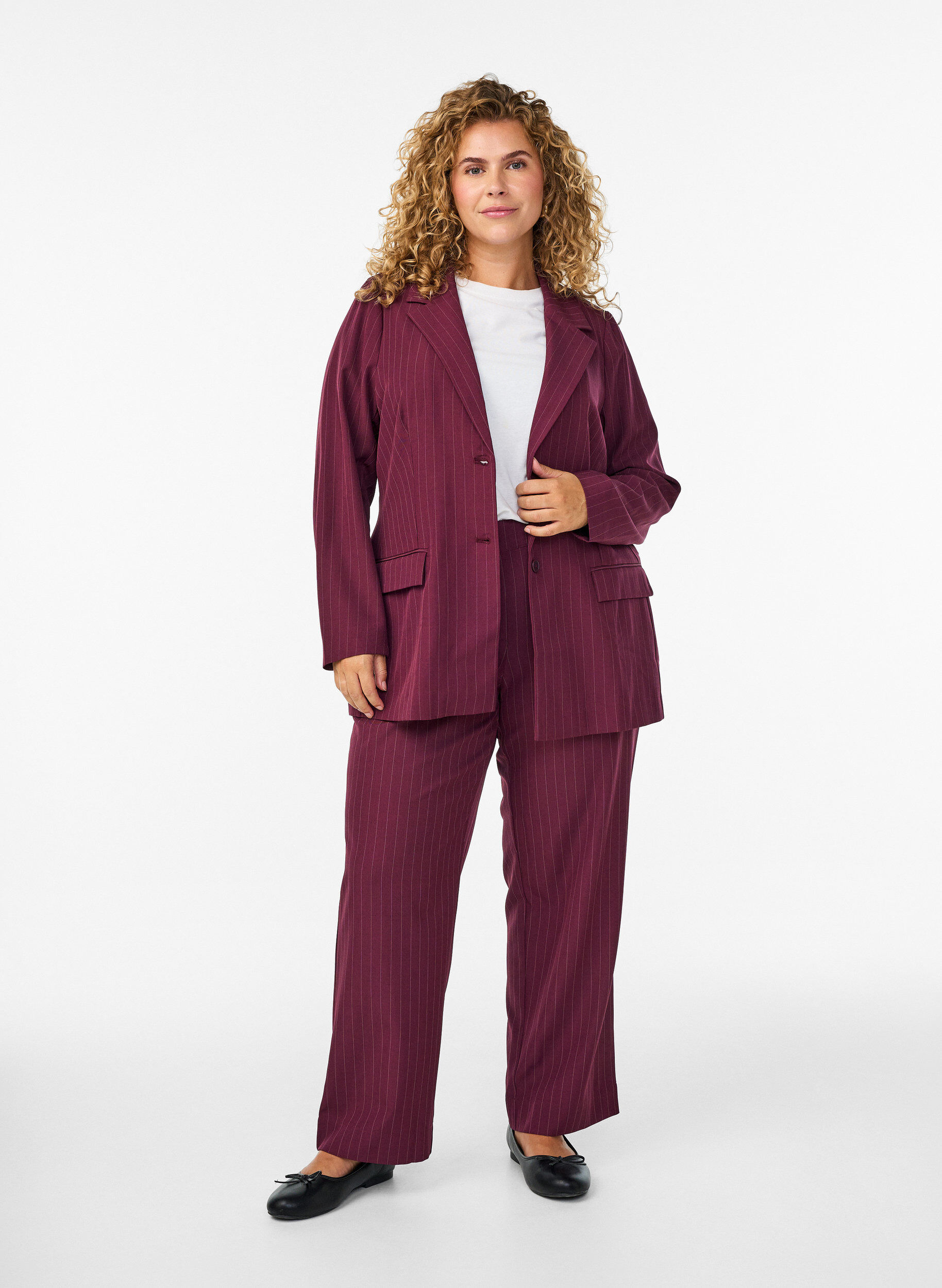 ZizziFLASH - Blazer met zakken en splitjes, Rood, Model image number 1