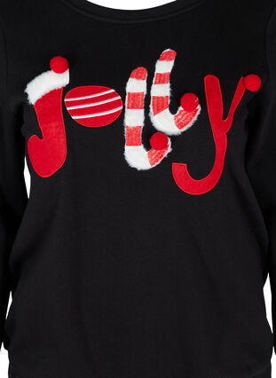 Kerst sweatshirt, Black Jolly, Packshot image number 2