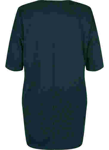 Gemêleerde jurk met 3/4 mouwen en v-hals, Ponderosa Mel., Packshot image number 1