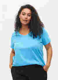 T-shirt basiques 2-pack en coton, Bonnie Blue/Black, Model