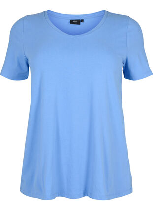 T-shirt en coton uni basique, Blue Bonnet, Packshot image number 0