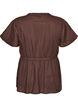 Blouse en coton avec lien &agrave; nouer et taille &eacute;lastiqu&eacute;e, Marron, Packshot image number 1