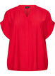 Viscose blouse met knoopjes en textuur, Rood, Packshot image number 0