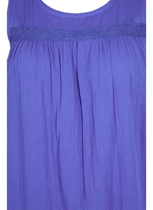 Mouwloze katoenen jurk met a-lijn, Dazzling Blue, Packshot image number 2