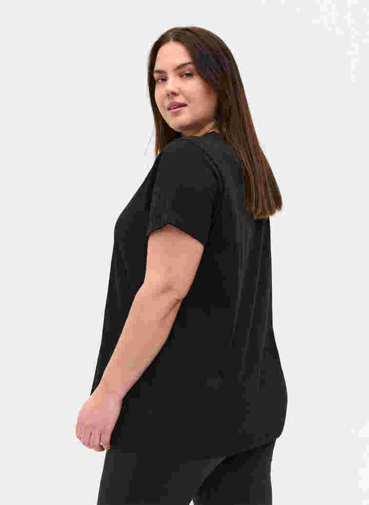 T-shirt de sport avec imprimé, Black Big A, Model image number 1