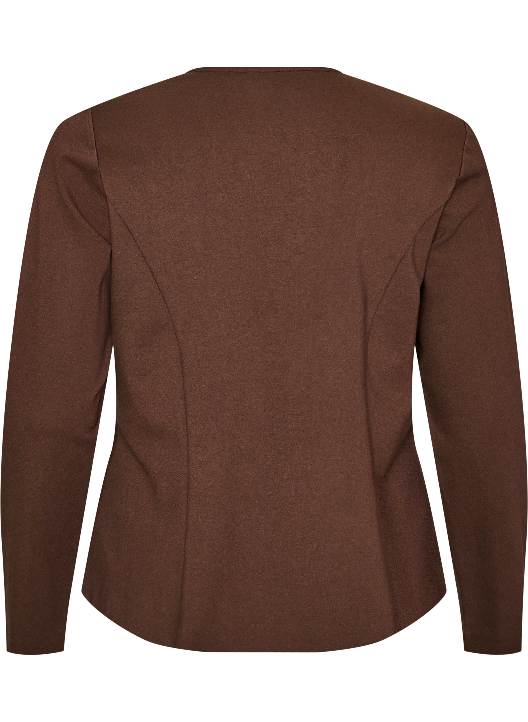 ZizziCardigan ajust&eacute; en jersey avec boutons d&eacute;coratifs, Marron, Packshot image number 1