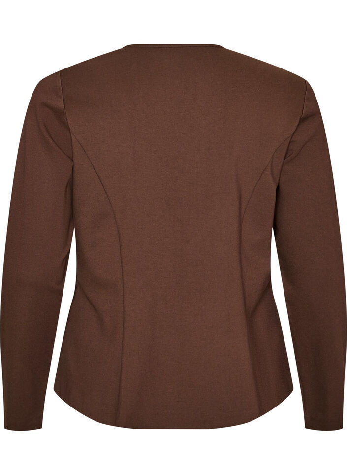 Cardigan ajust&eacute; en jersey avec boutons d&eacute;coratifs, Marron, Packshot image number 1