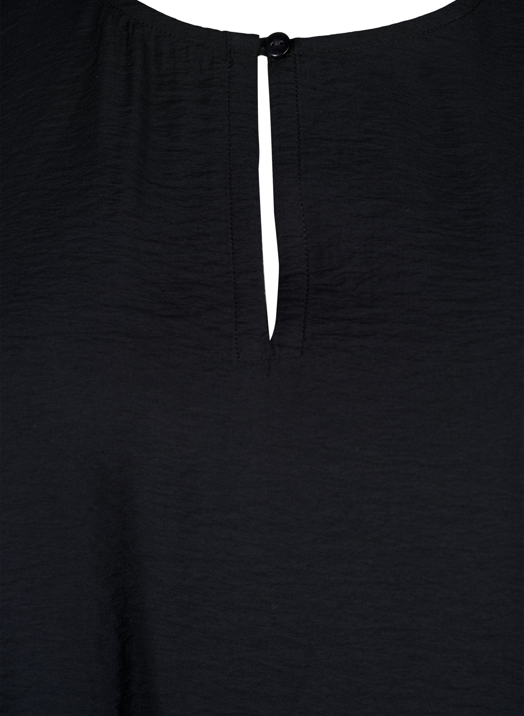 ZizziBlouse met korte mouwen van viscose, Black, Packshot image number 2