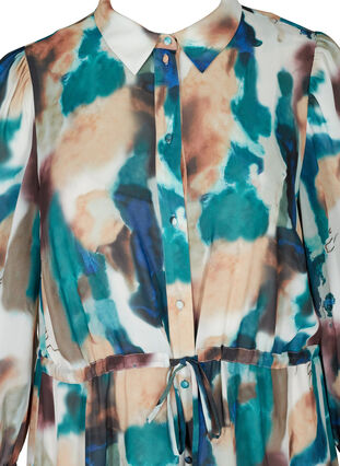 Midi-jurk met print en verstelbare taille, Reflecting Pond, Packshot image number 2