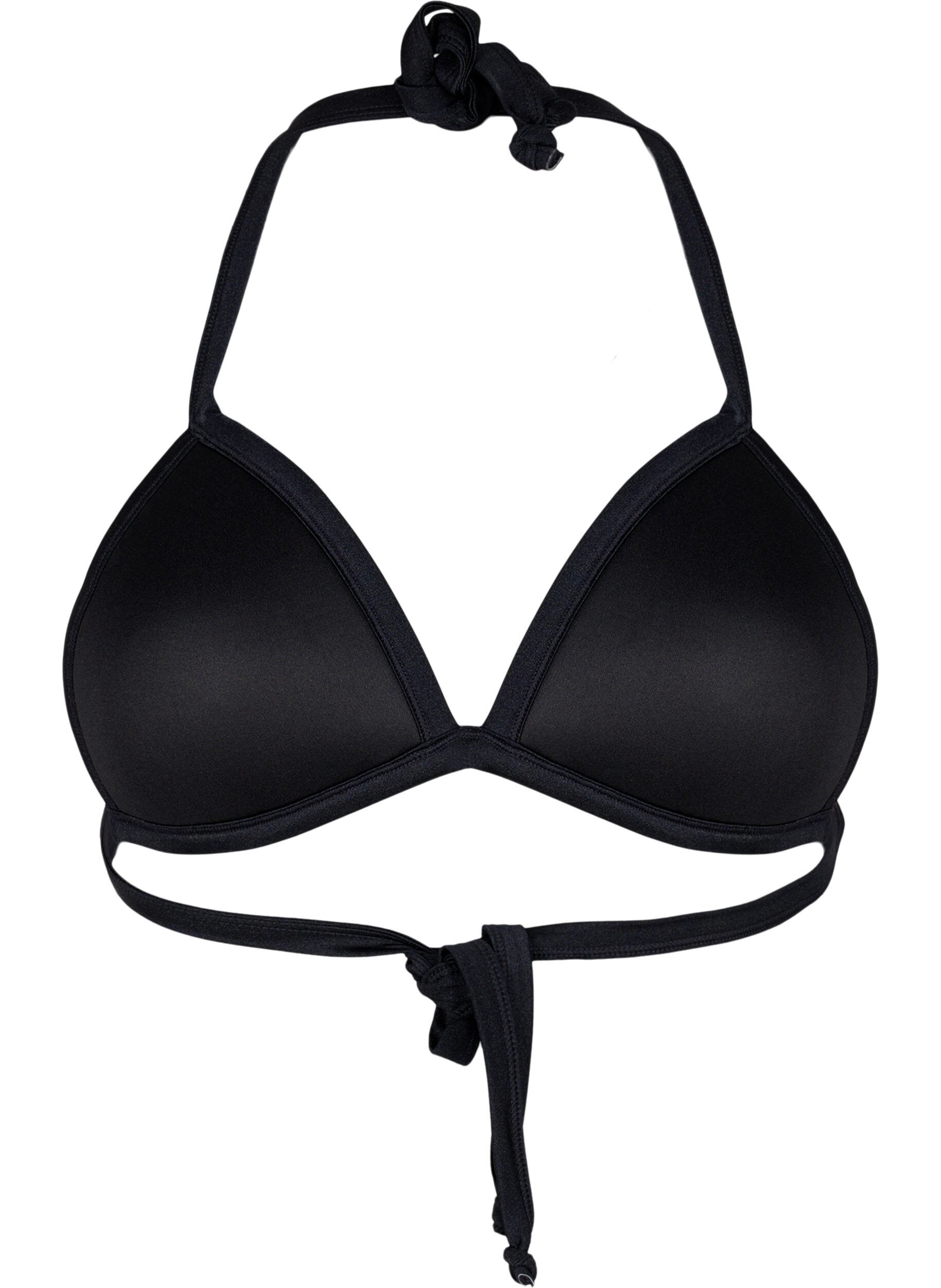 Zizzi Soutien-gorge de bikini triangle solide, Noir, Packshot image number 1