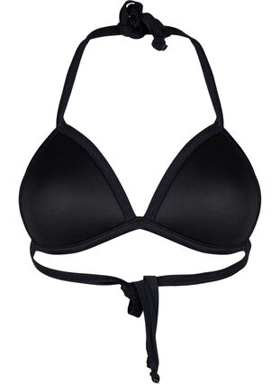 Soutien-gorge de bikini triangle solide, Black, Packshot image number 1