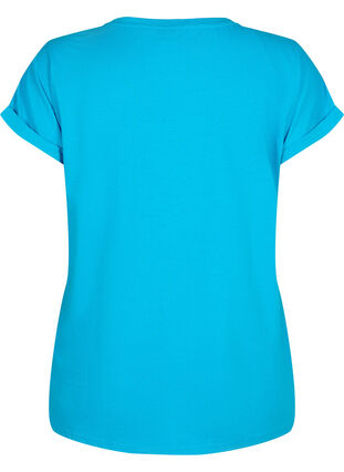 T-shirt met korte mouwen van katoenmix, Hawaiian Ocean, Packshot image number 1
