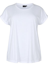 T-shirt à manches courtes en coton mélangé, Bright White, Packshot