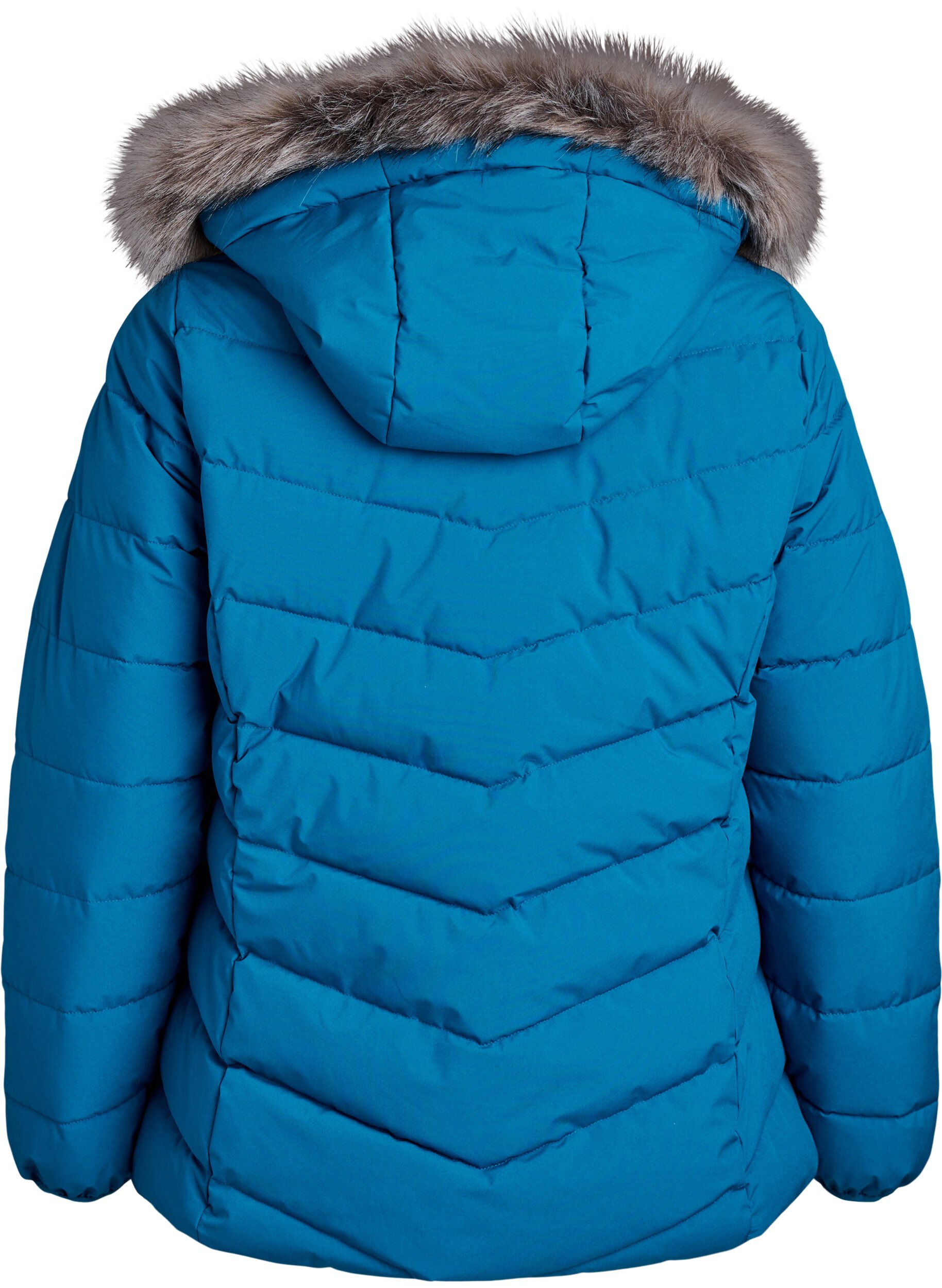 ZizziKort pufferjack met capuchon, Blauw, Packshot image number 1