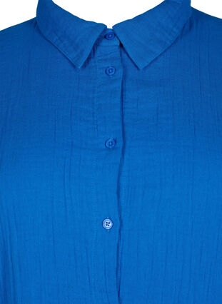 Overhemd met katoenen mousseline kraag, Victoria blue, Packshot image number 2