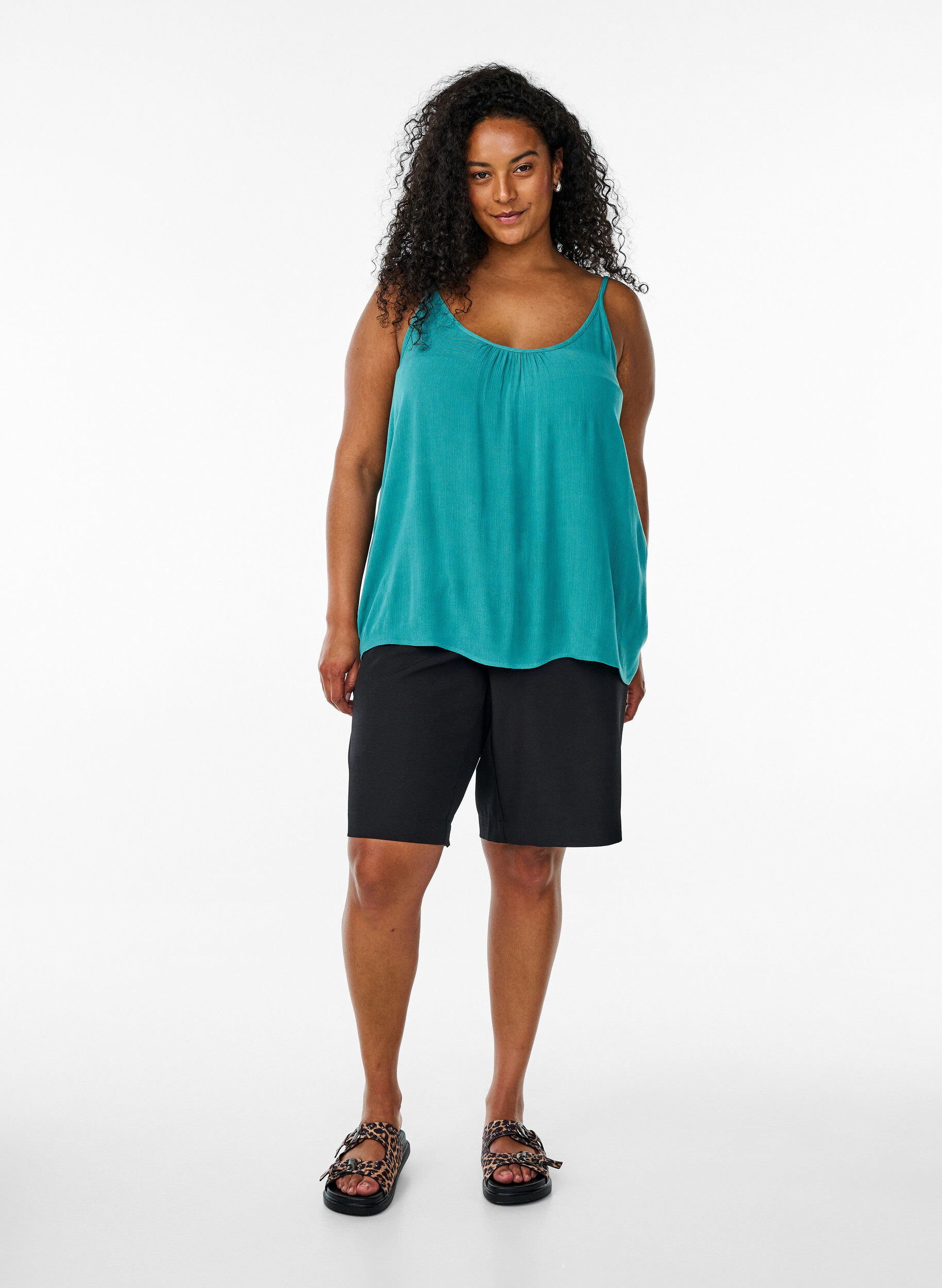 ZizziTop &agrave; bretelles en viscose, Bleu, Model image number 1