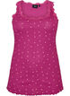 Top avec imprim&eacute; et bord en dentelle, Violet, Packshot image number 0