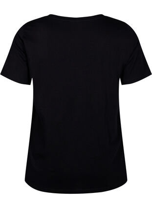 T-shirt en coton avec motif, Black w. Face Foil, Packshot image number 1