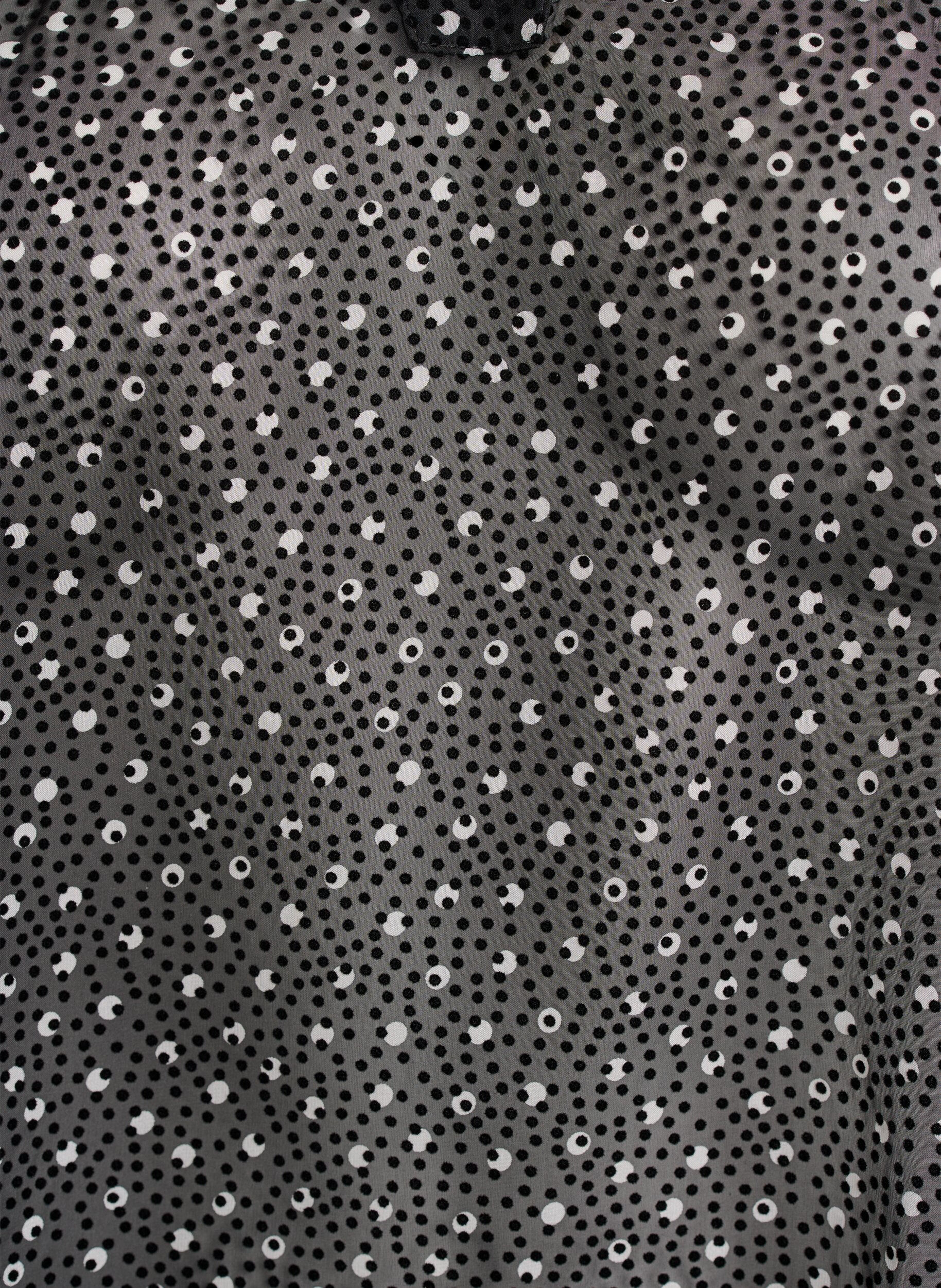 ZizziChiffon tuniek met fluwelen stippenpatroon, Zwart, Packshot image number 2