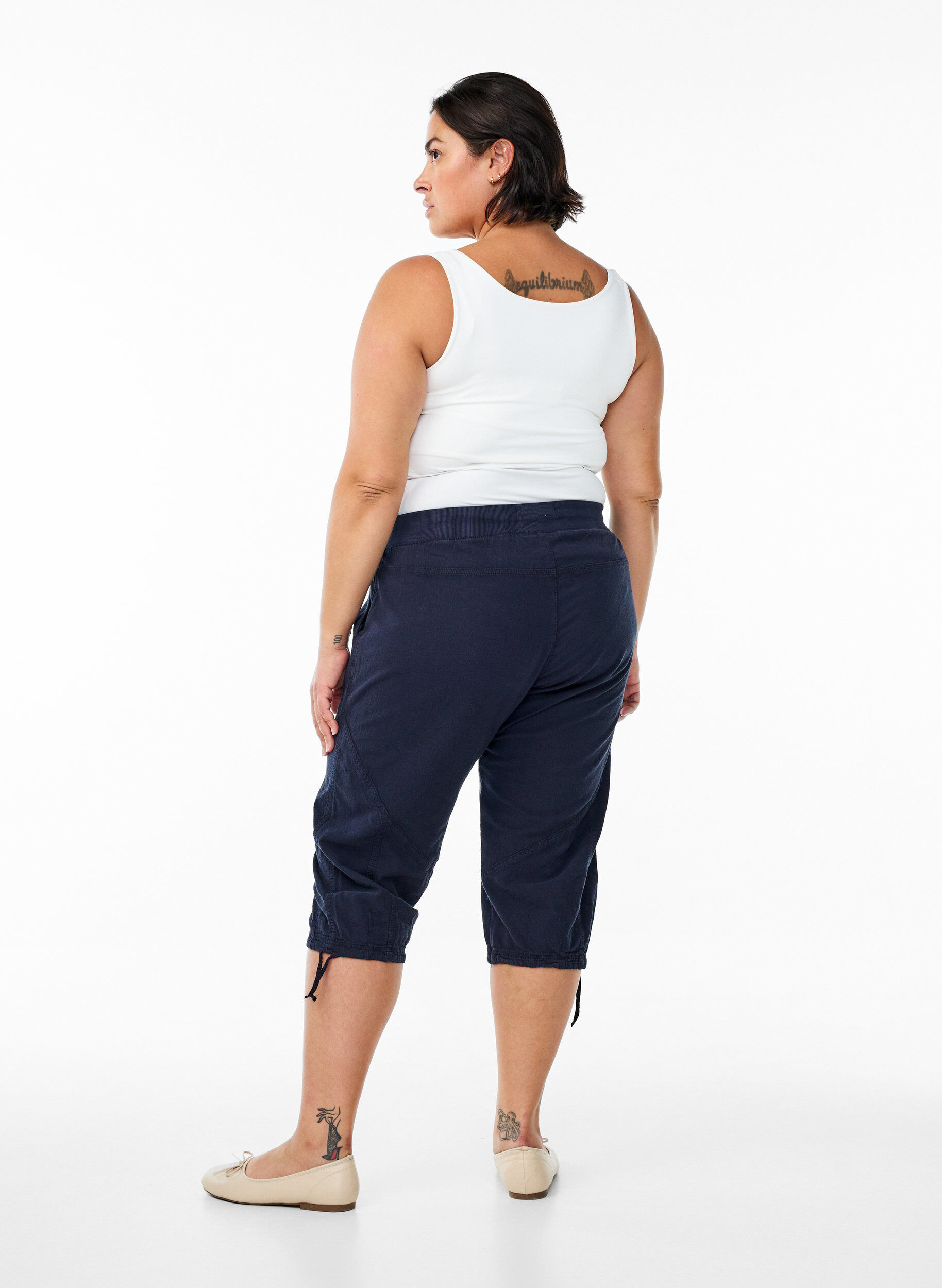 ZizziKatoenen Capri-broek, Blauw, Model image number 1