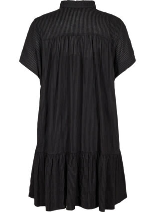 Gestreepte jurk in katoenmix , Black, Packshot image number 1
