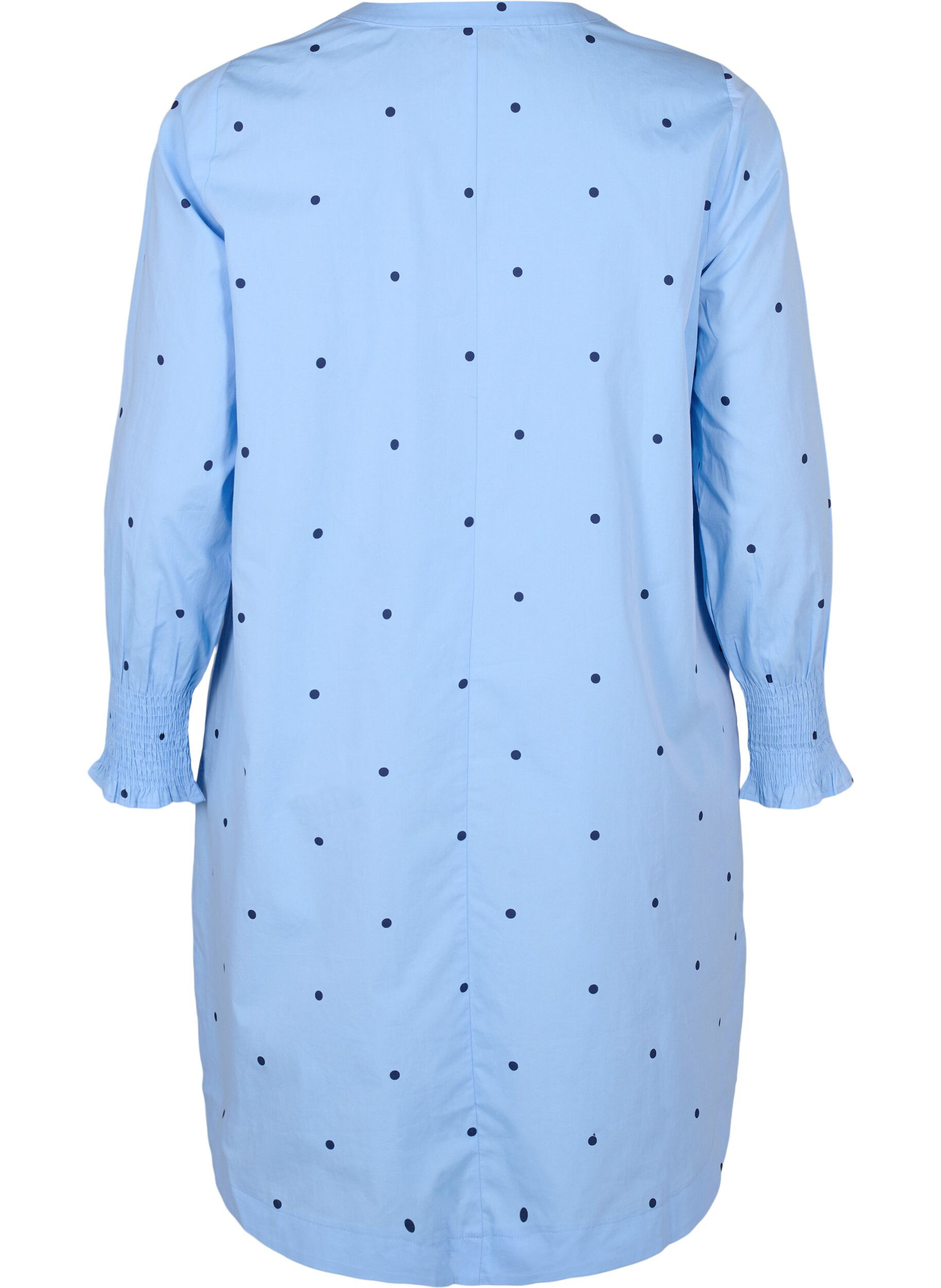 ZizziJurk met polka dots en lange mouwen, Blauw, Packshot image number 1