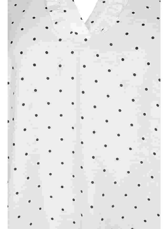 Blouse à pois à manches 3/4 en viscose, White Dot, Packshot image number 2