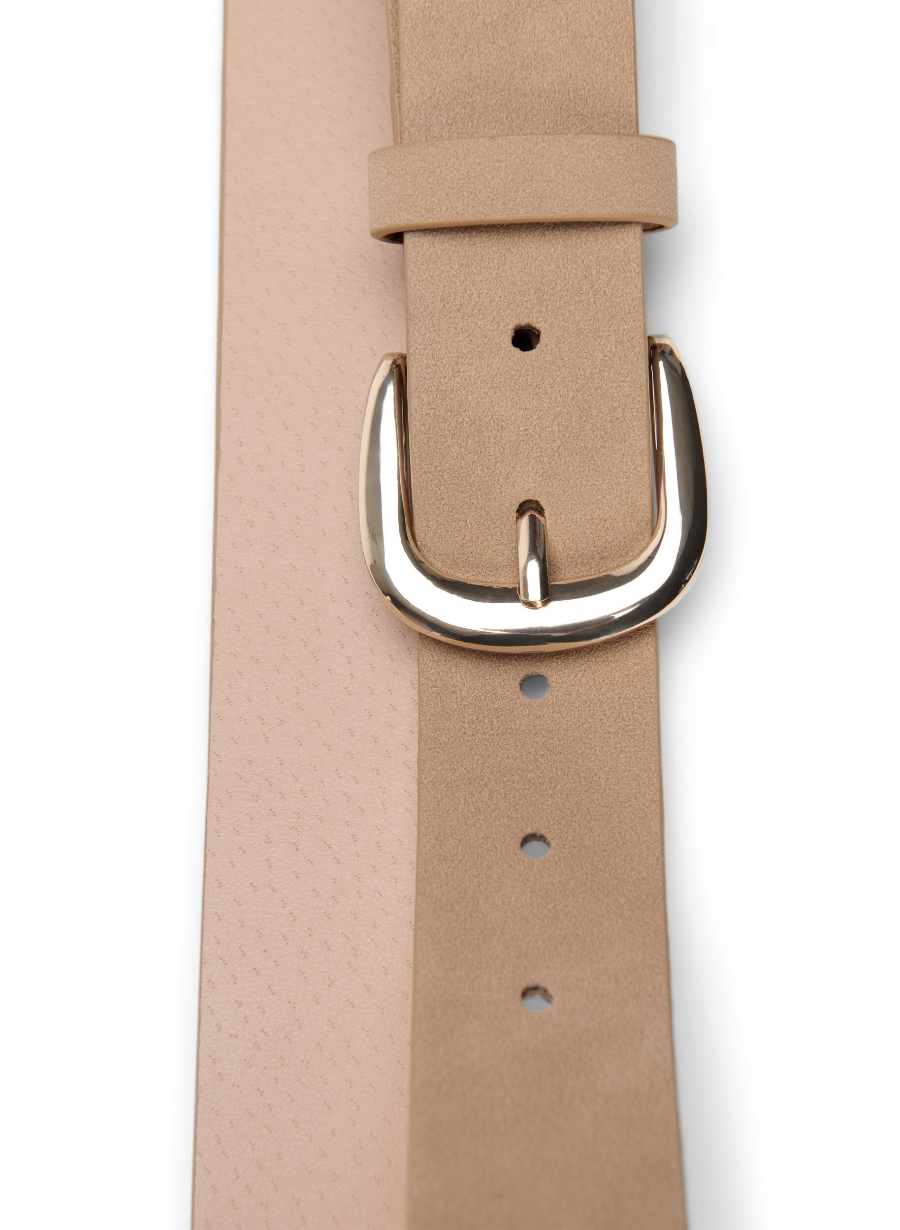 ZizziKunstleren riem met goudkleurige gesp, Beige, Packshot image number 3