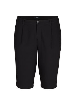 Bermuda shorts in effen kleur, Black, Packshot image number 0