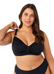 Bikini-bh met beugel en drapering, Zwart, Model image number 0